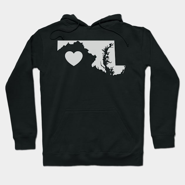 Maryland Love Heart Hoodie by helloshirts